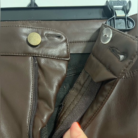 Garage brown faux leather pants - Picture 6 of 7